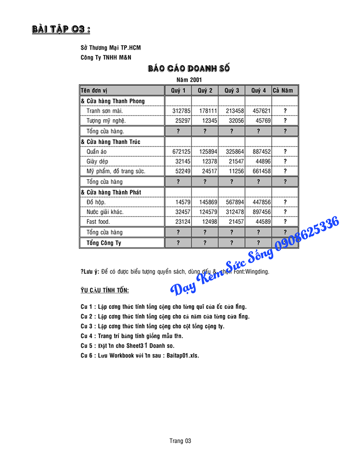 Học tin học văn phòng Tự học Excel 03